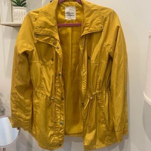 Mustard yellow rain coat